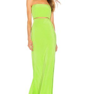 Lovers + Friends Pryce Gown in Neon Lime Green